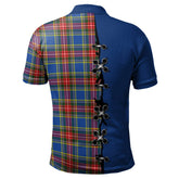 Clan Bethune Tartan Polo Shirt - Lion Rampant And Celtic Thistle Style NQ55 Bethune Tartan Tartan Polo